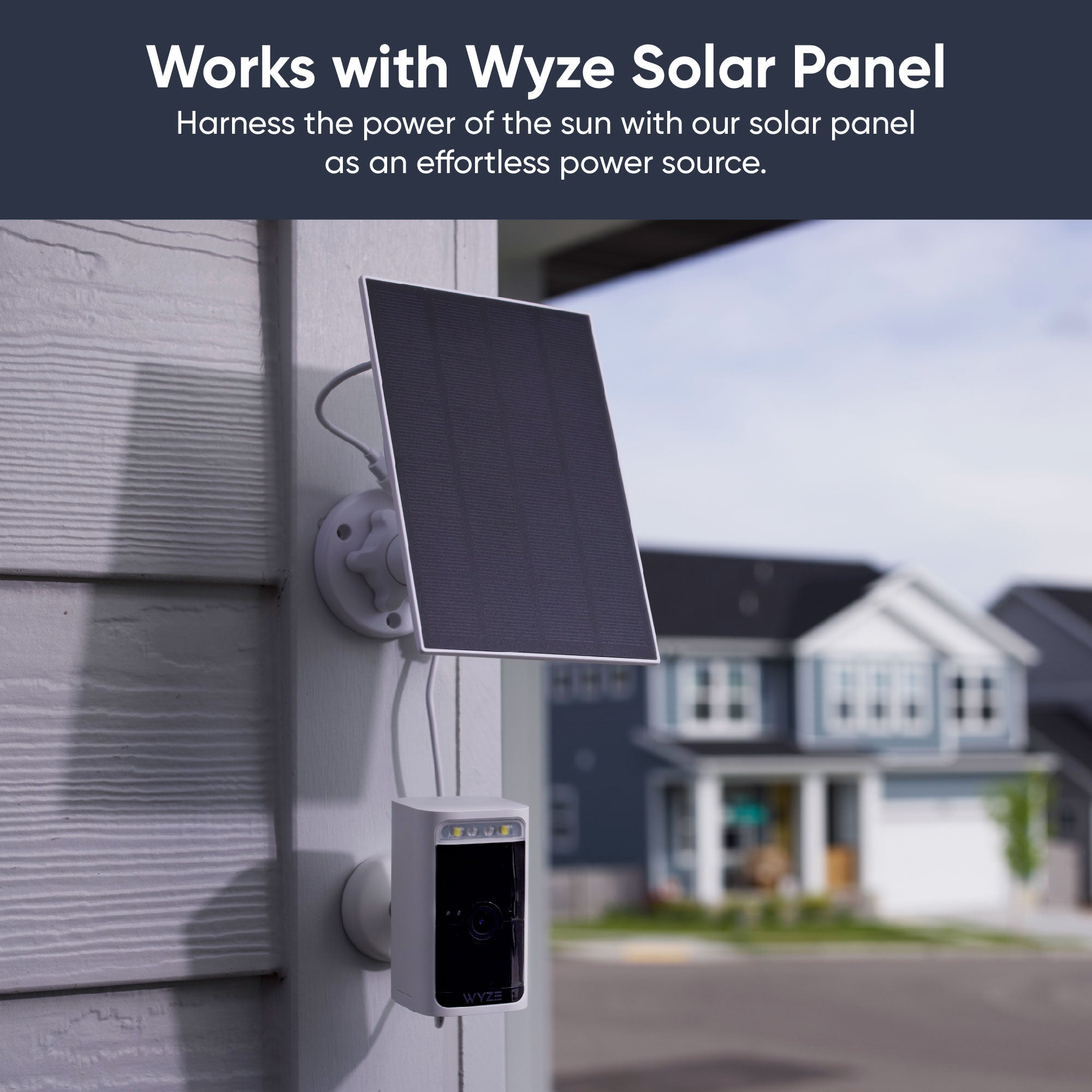Alternative view of Wyze Battery Cam Pro + Solar Panel